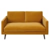 2-Sitzer-Sofa mit senfgelbem Samtbezug